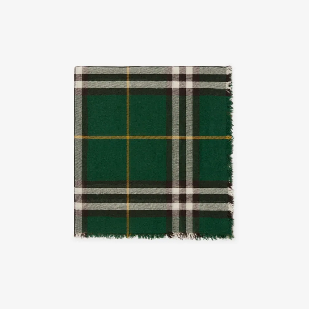 Check Wool Scarf in Ivy | Burberry® Official