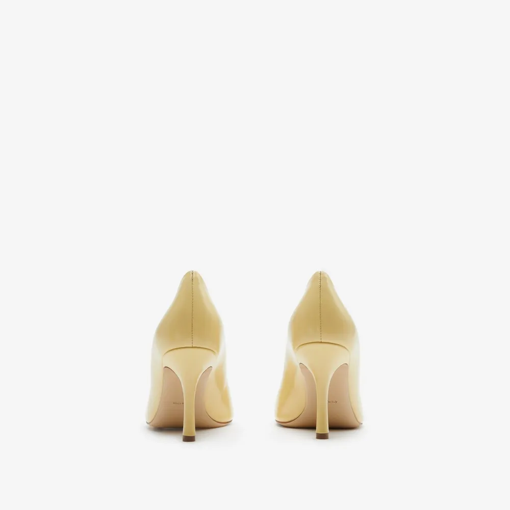 Leather Baby Pumps in Daffodil - Women | Burberry® Official