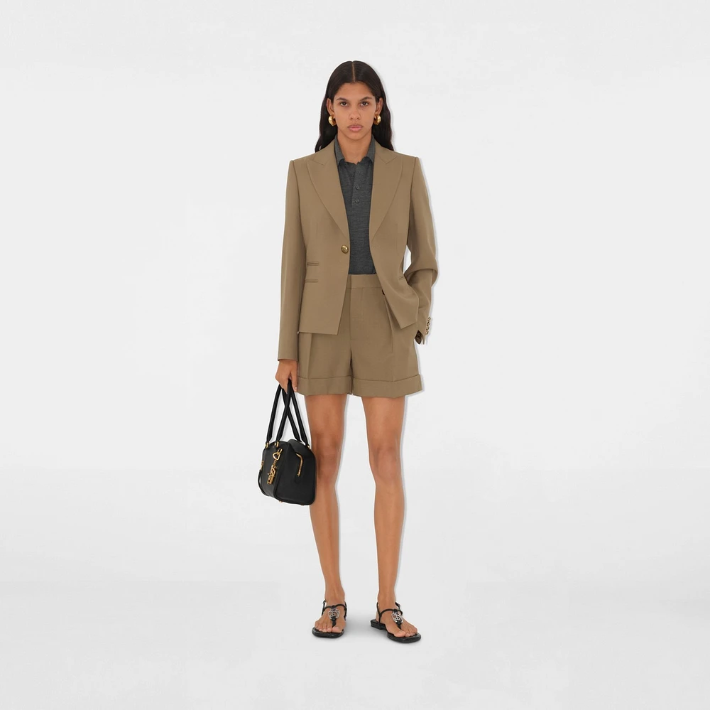 Wool Tailored Shorts in Puddle - Women | Burberry® Official