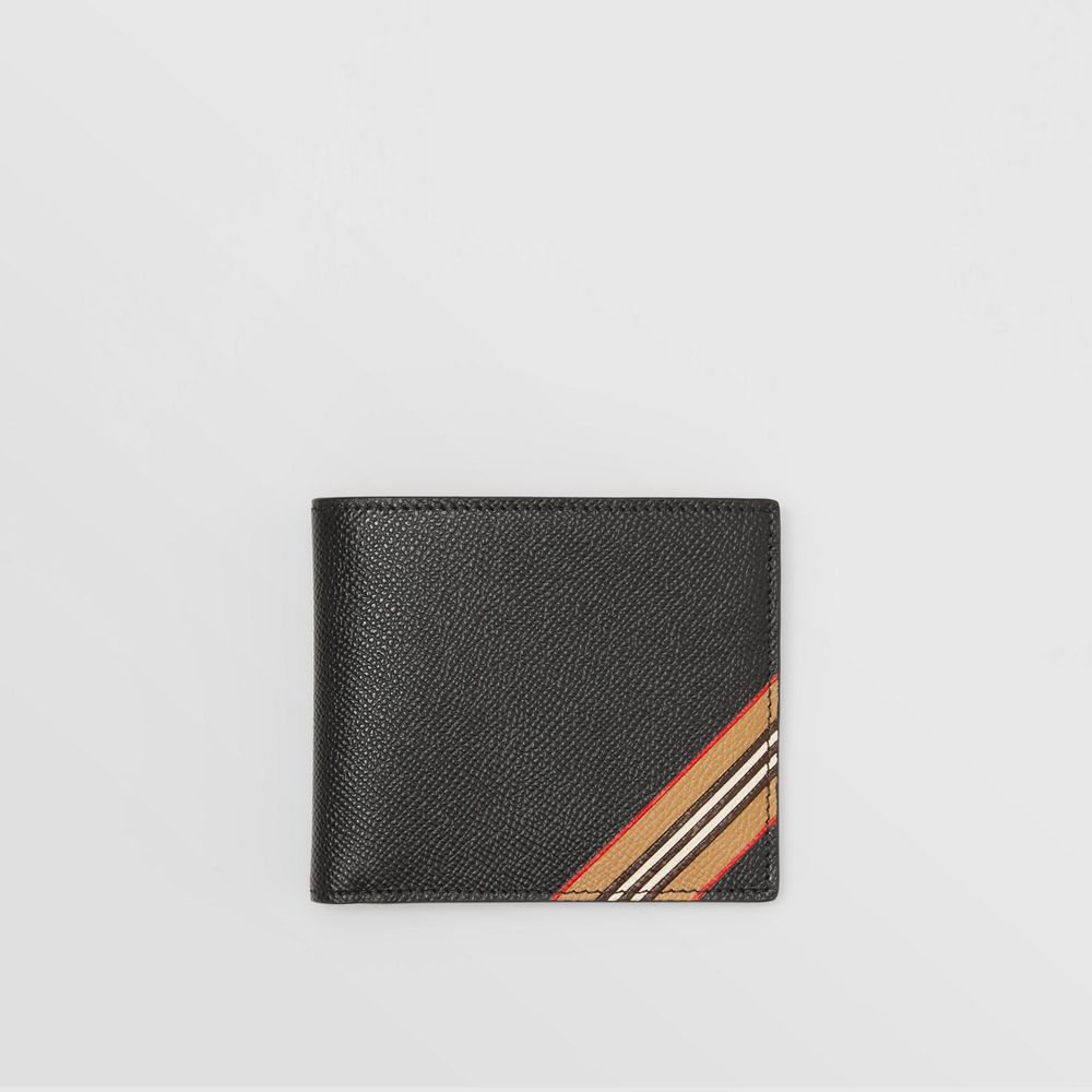 Burberry Charcoal Check and Leather Ziparound Wallet