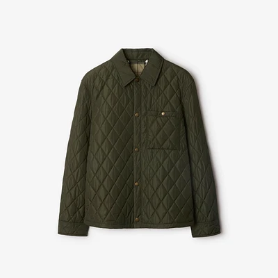 Quilted Nylon Overshirt in Shale - Men | Burberry® Official