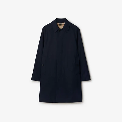 Mid-length Camden Heritage Car Coat in Coal blue - Men, Cotton Gabardine | Burberry® Official