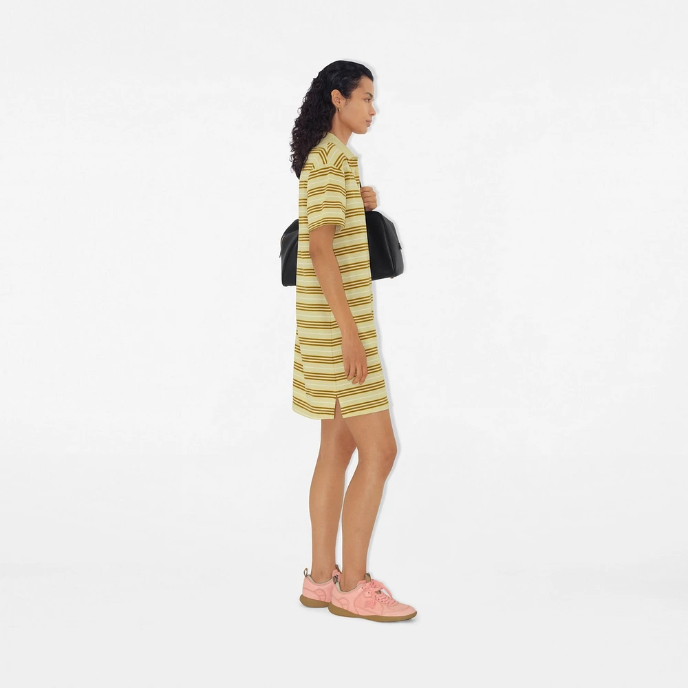 Striped Cotton Polo Shirt Dress in Alabaster - Women | Burberry® Official