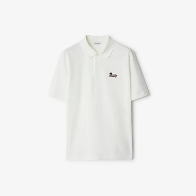 Cotton Polo Shirt in Chalk - Men | Burberry® Official