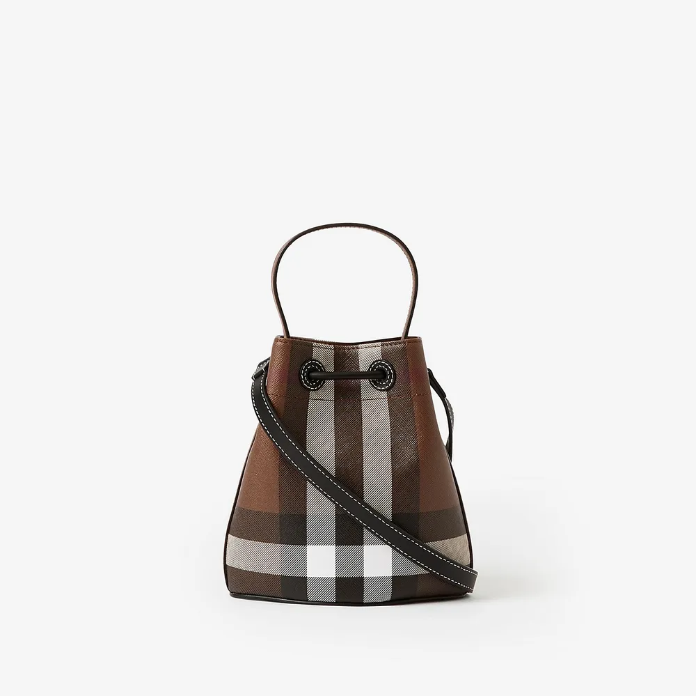 Mini TB Bucket Bag in Dark birch brown - Women | Burberry® Official