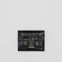 Embossed Leather TB Folding Wallet in Black - Women | Burberry® Official