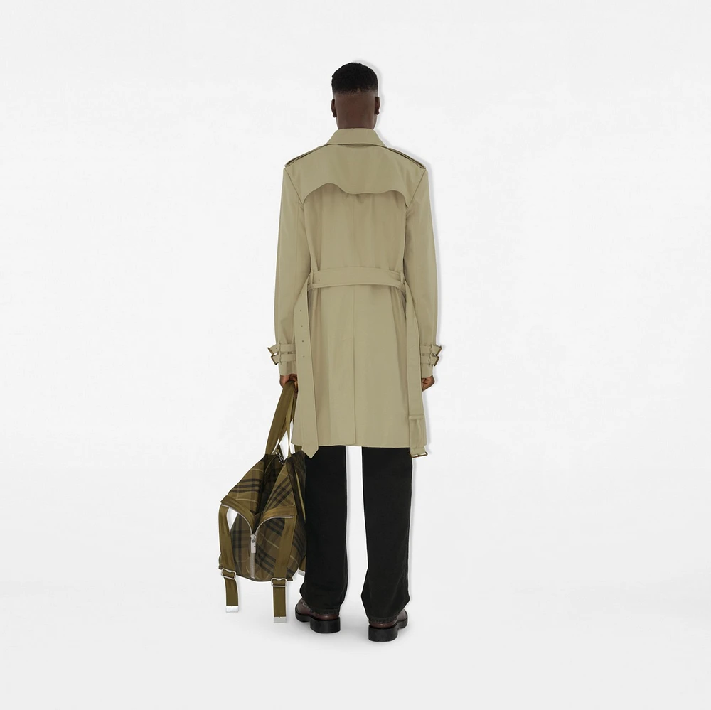 Mid-length Gabardine Trench Coat in Skylark - Men | Burberry® Official