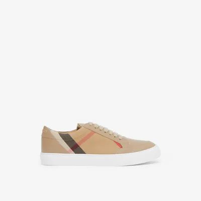 Burberry House Check Cotton and Leather Sneakers Tan - Women | Burberry®  Official | Yorkdale Mall