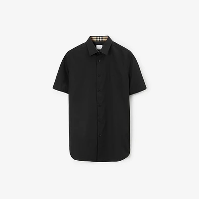 Stretch Cotton Shirt in Black - Men | Burberry® Official
