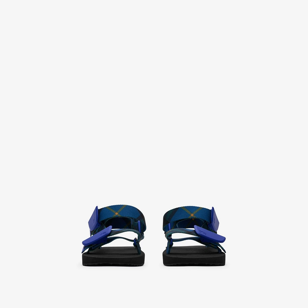 Check Trek Sandals in Bright navy - Men | Burberry® Official