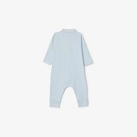 Stretch Cotton Three-piece Baby Gift Set in Bright sky blue - Children | Burberry® Official