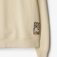Check Label Cotton Sweatshirt in Nutmeg - Men | Burberry® Official