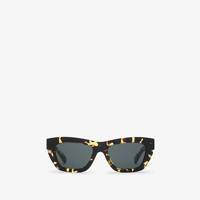 Inlaid Check Cat-eye Sunglasses​ in Bright tortoiseshell - Women | Burberry® Official