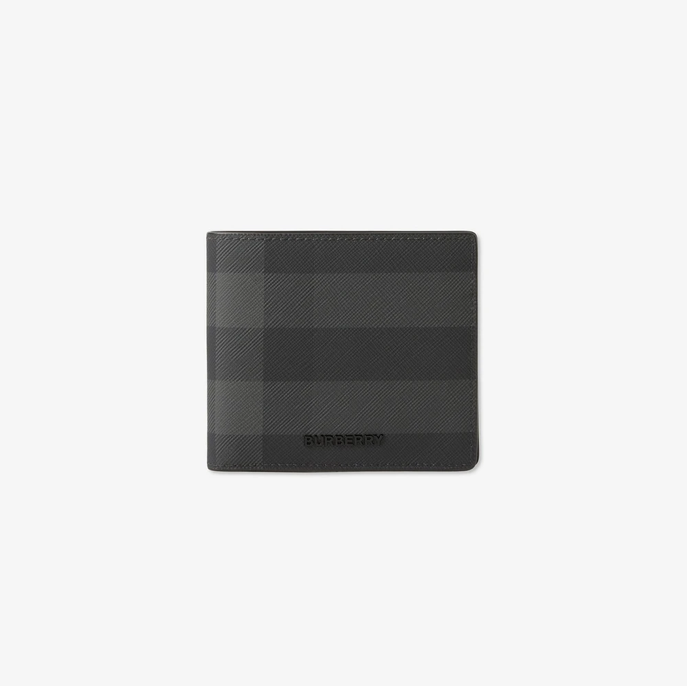 Check Slim Bifold Wallet in Charcoal - Men | Burberry® Official