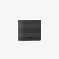 Check Slim Bifold Wallet in Charcoal - Men | Burberry® Official