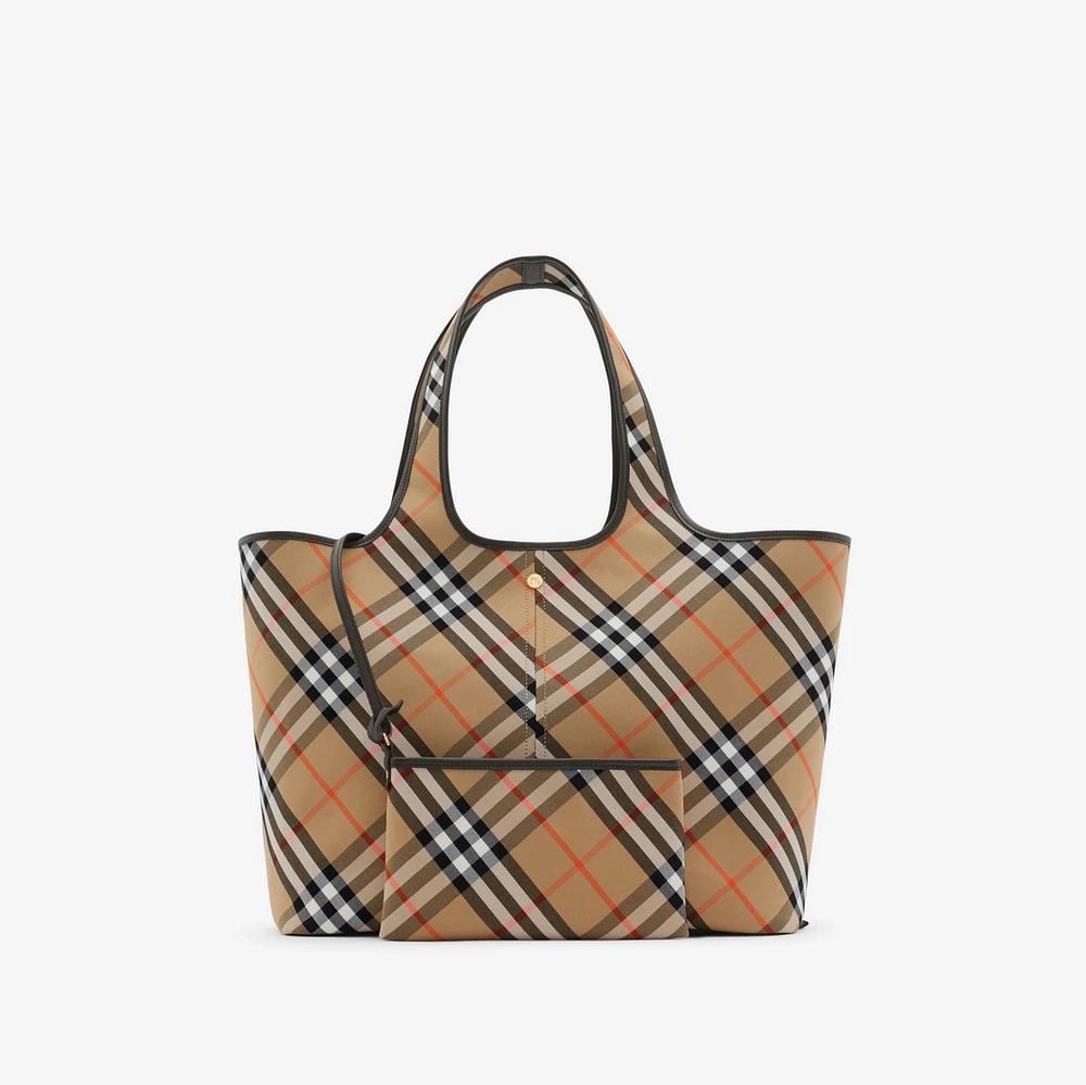 Medium Check Tote in Sand - Women | Burberry® Official