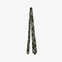 Check Silk Tie in Dark fern - Men | Burberry® Official