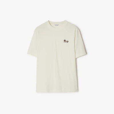 Cotton T-shirt in Chalk - Men | Burberry® Official