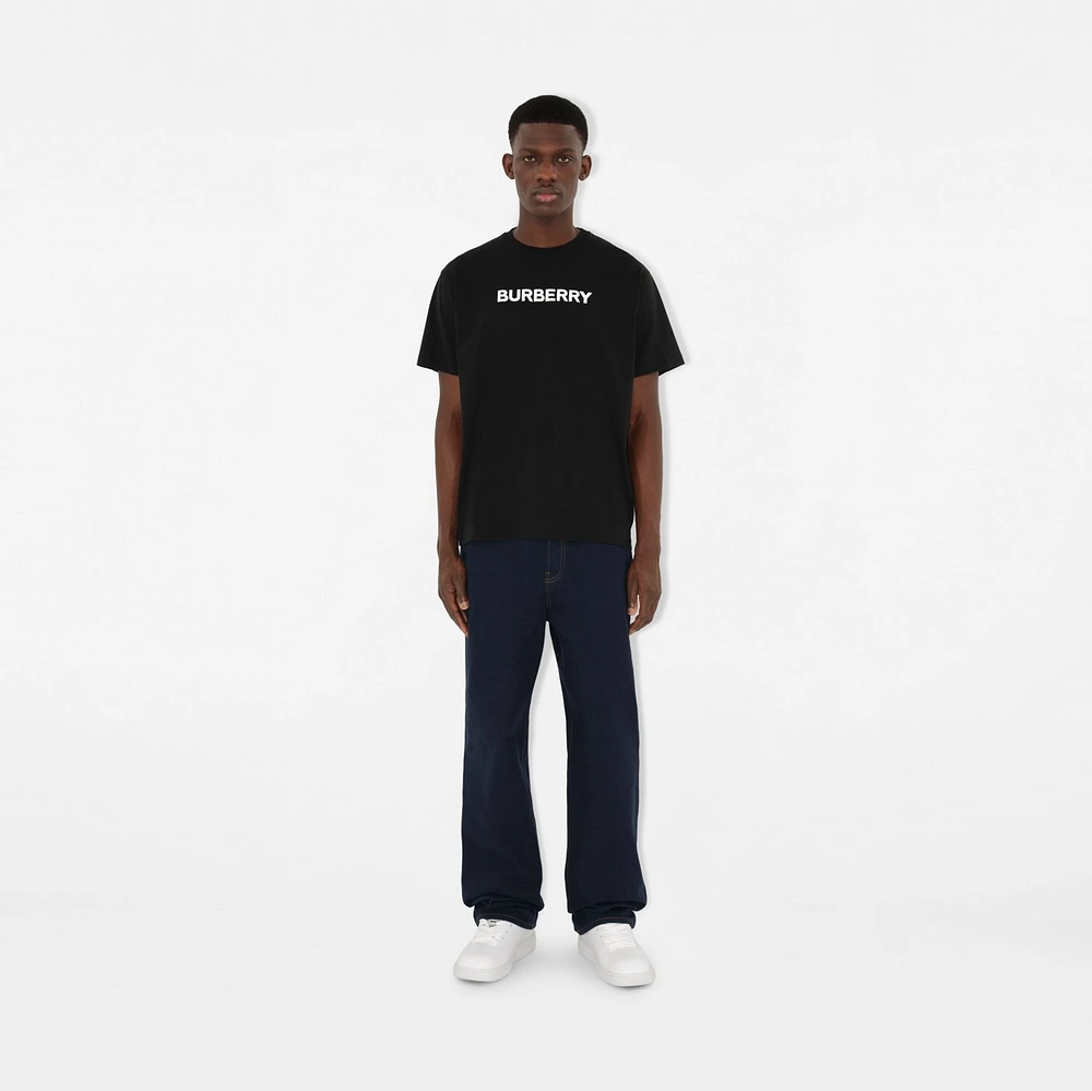 Logo Cotton T-shirt in Black - Men | Burberry® Official
