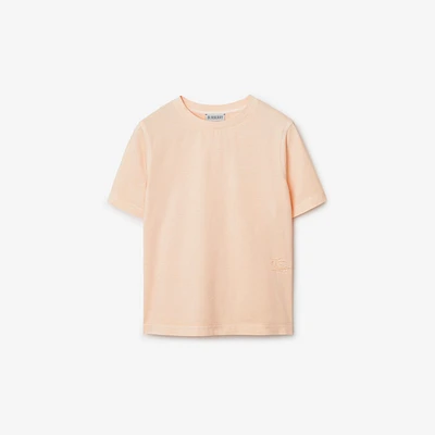 Cotton T-shirt in Pastel peach | Burberry® Official