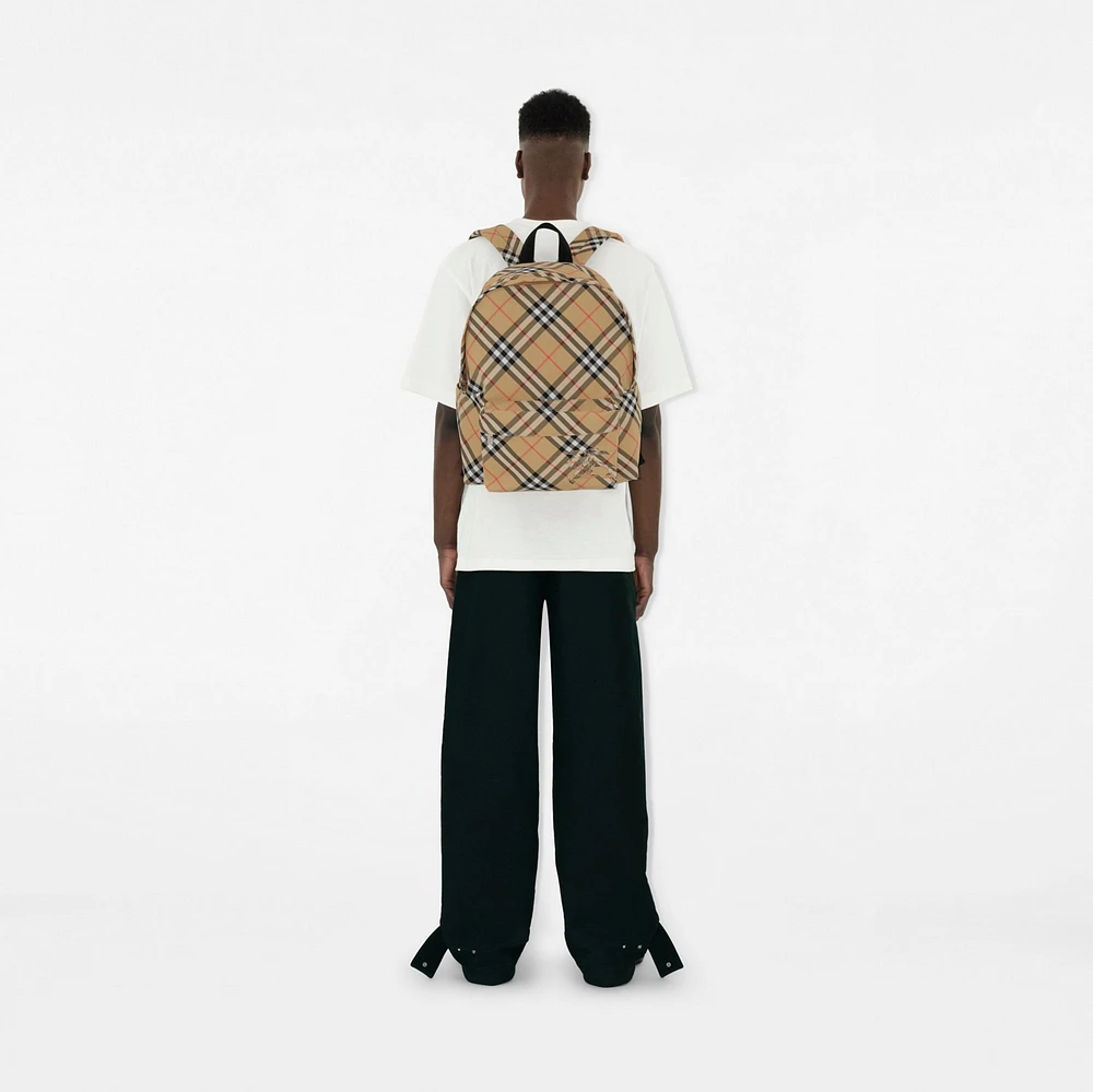 Check Backpack in Sand - Men, Nylon | Burberry® Official