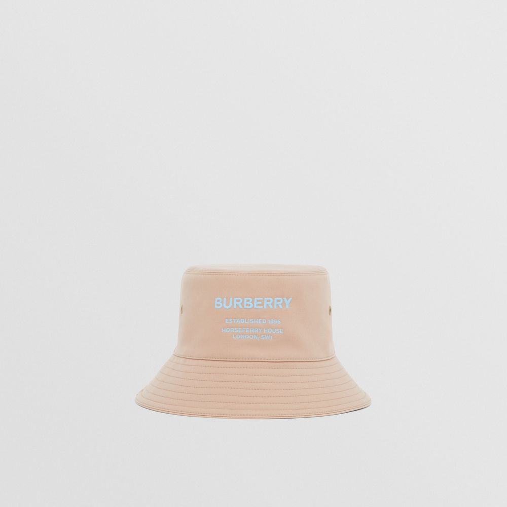 Horseferry Motif Bucket Hat Soft Fawn | Burberry® Official