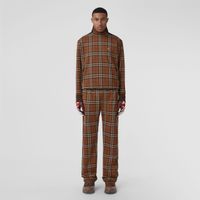 Check Funnel Neck Sweater Dark Birch Brown - Men | Burberry® Official