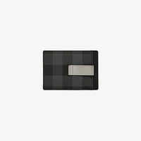 Check Money Clip Card Case in Charcoal - Men, Canvas | Burberry® Official
