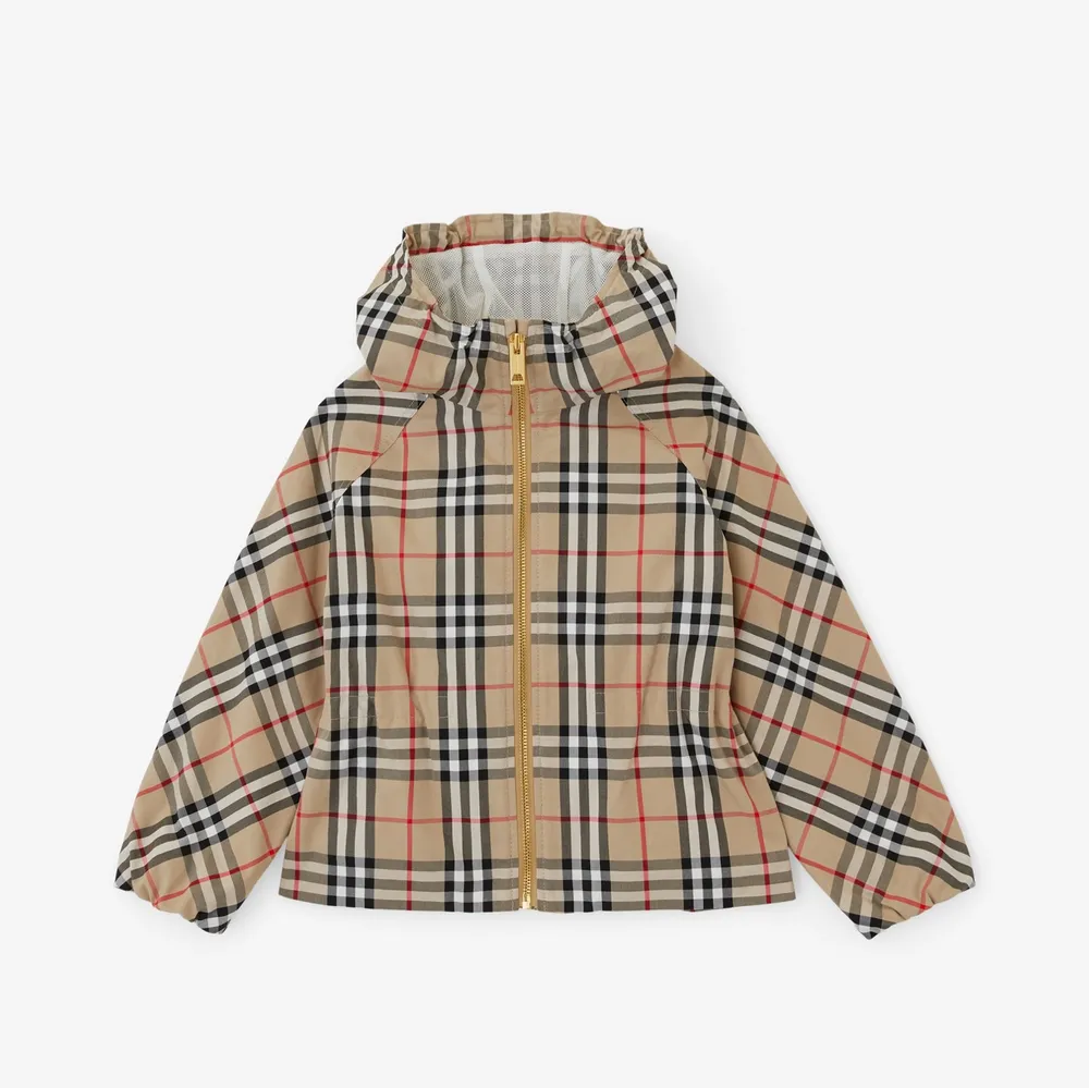 Vintage Check Cotton Hooded Jacket in Archive beige | Burberry® Official