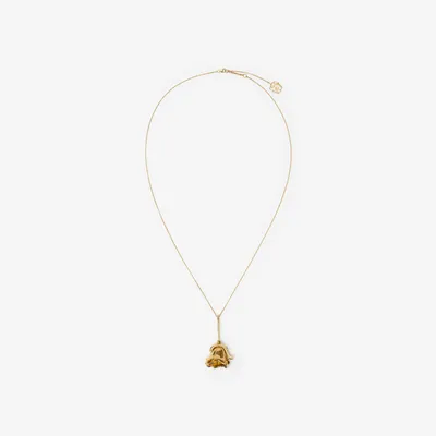 Rose Pendant Necklace in Gold/clear - Women | Burberry® Official