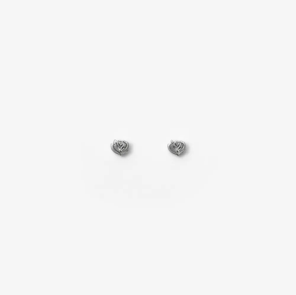 Rose Stud Earrings in Silver - Women | Burberry® Official