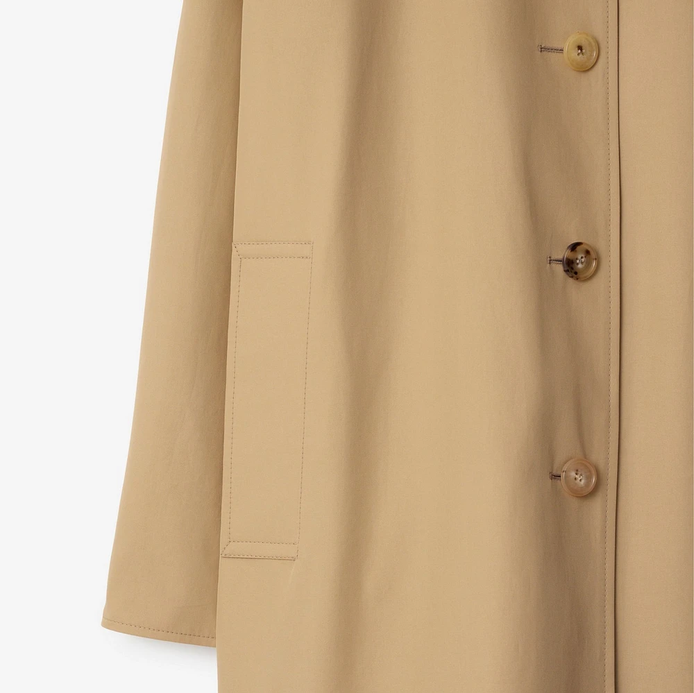 Long Reversible Gabardine Car Coat in Flax - Men, Cotton | Burberry® Official