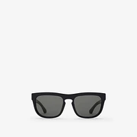 Check Square Sunglasses in Black/check | Burberry® Official