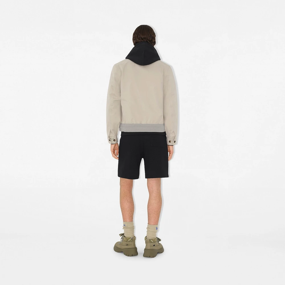 EKD Badge Cotton Shorts in Black - Men | Burberry® Official