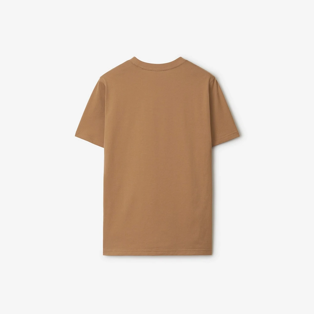 Logo Cotton T-shirt in Camel - Women | Burberry® Official