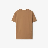 Logo Cotton T-shirt in Camel - Women | Burberry® Official