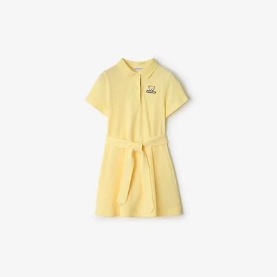 Cotton Polo Shirt Dress in Sherbet | Burberry® Official