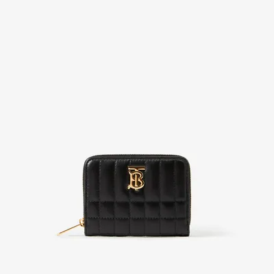 Quilted Leather Lola Zip Wallet in Black/light Gold - Women | Burberry® Official