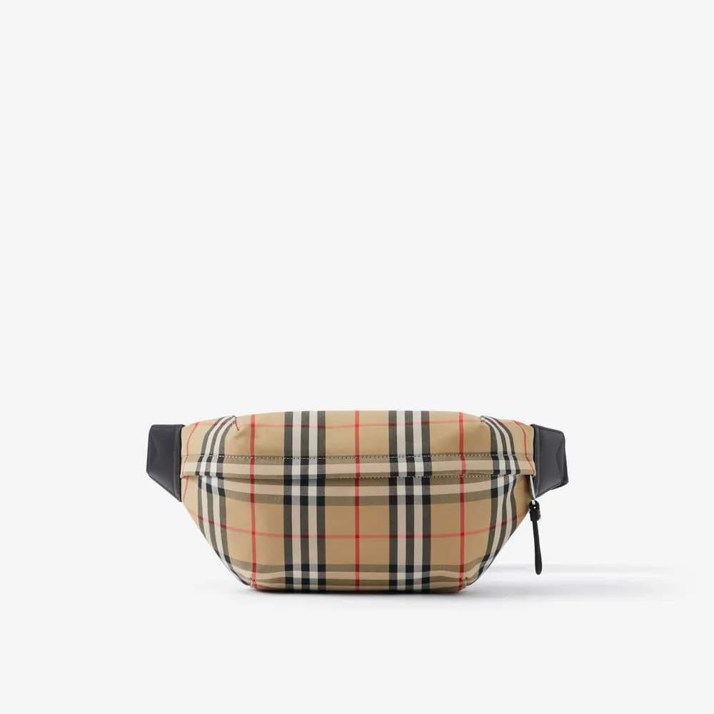 Burberry Men's Sonny Charcoal Check Crossbody Bag