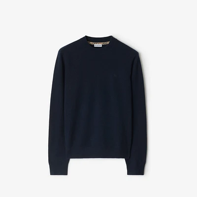Cashmere Blend Sweater in Navy - Men | Burberry® Official