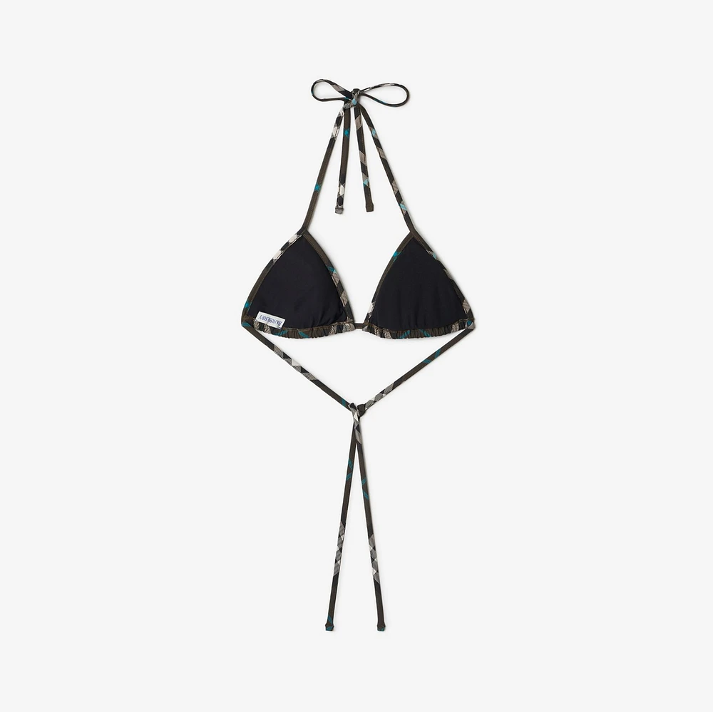 Check Bikini Top in Snug - Women, Nylon | Burberry® Official