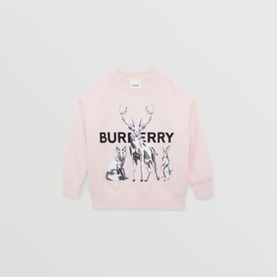 Animal Kingdom Embroidered Cotton Sweatshirt Frosty Pink | Burberry® Official