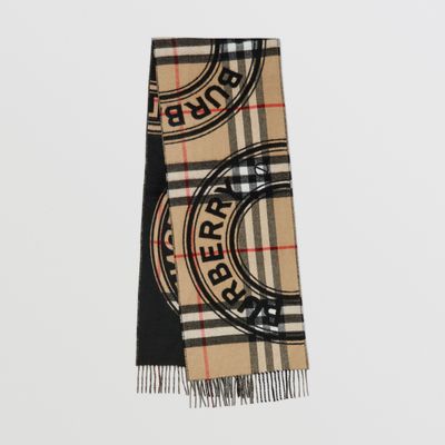 Montage Print Cashmere Scarf in Archive Beige | Burberry® Official