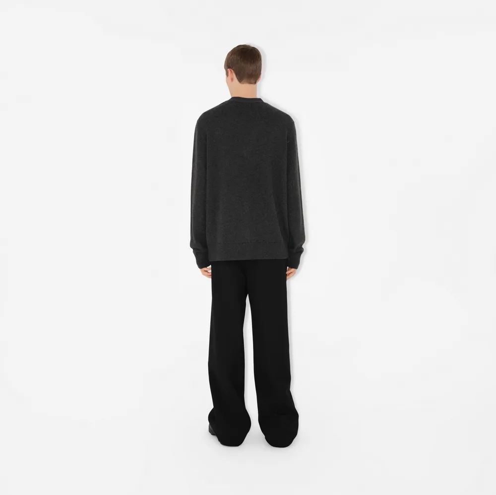Cashmere Cardigan in Dark grey melange - Men | Burberry® Official