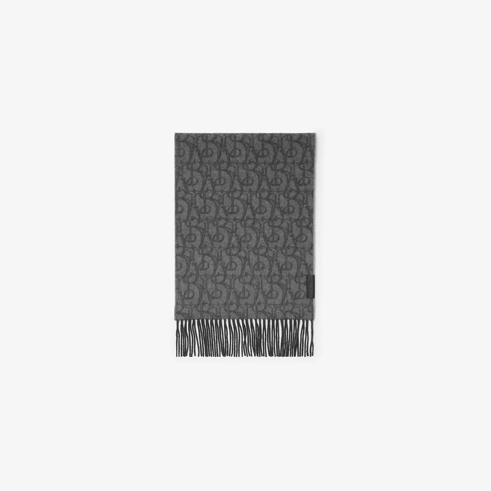 B Charm Cashmere Scarf in Iron grey | Burberry® Official