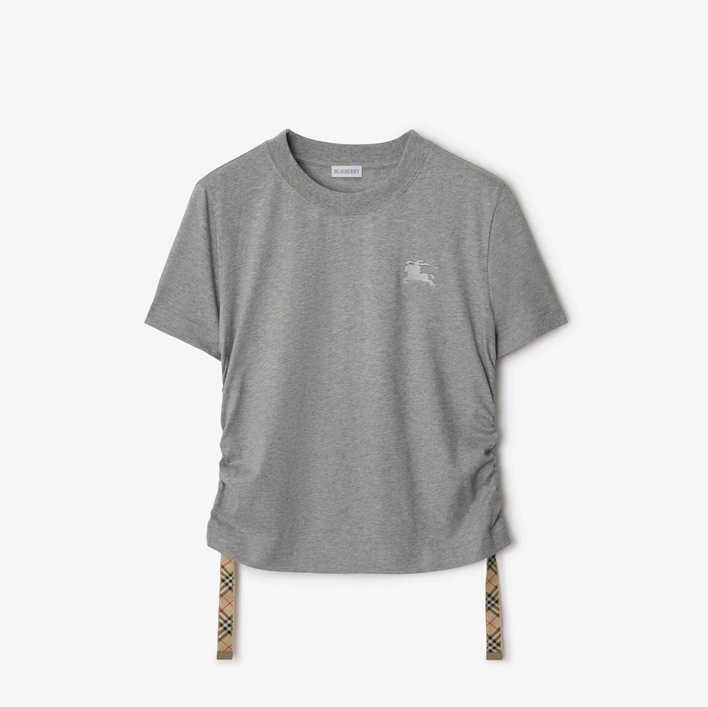 Festival Cotton T-shirt in Pale grey melange - Women | Burberry® Official