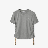 Festival Cotton T-shirt in Pale grey melange - Women | Burberry® Official