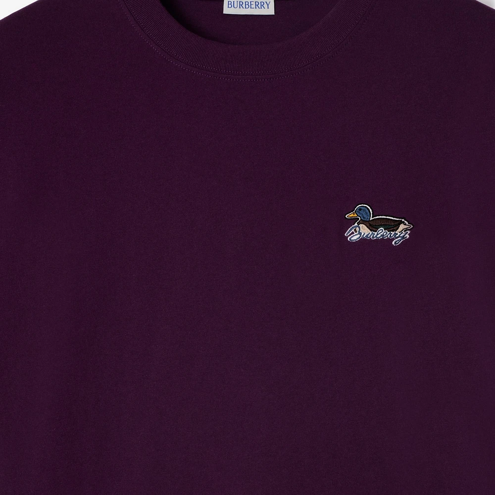 Cotton T-shirt in Pansy - Men | Burberry® Official