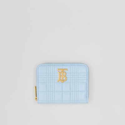 Quilted Leather Lola Zip Wallet in Pale Blue - Women | Burberry® Official