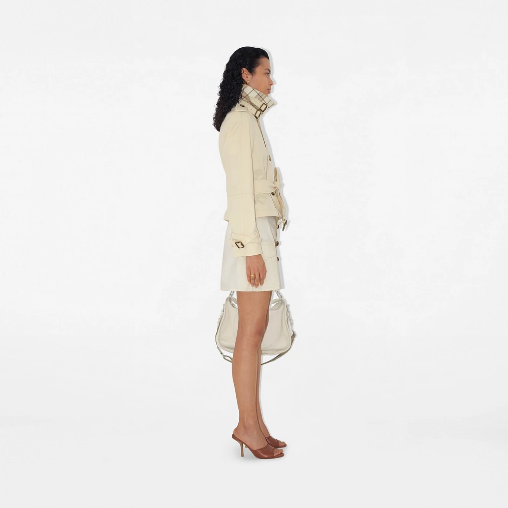 Cropped Cotton Blend Trench Jacket in Alpine - Women, Tropical Gabardine | Burberry® Official